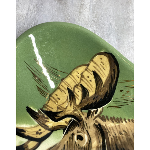 Vintage Matthew Adams Moose Alaska Pottery Signed Art Decor 1950s - Picture 3 of 7